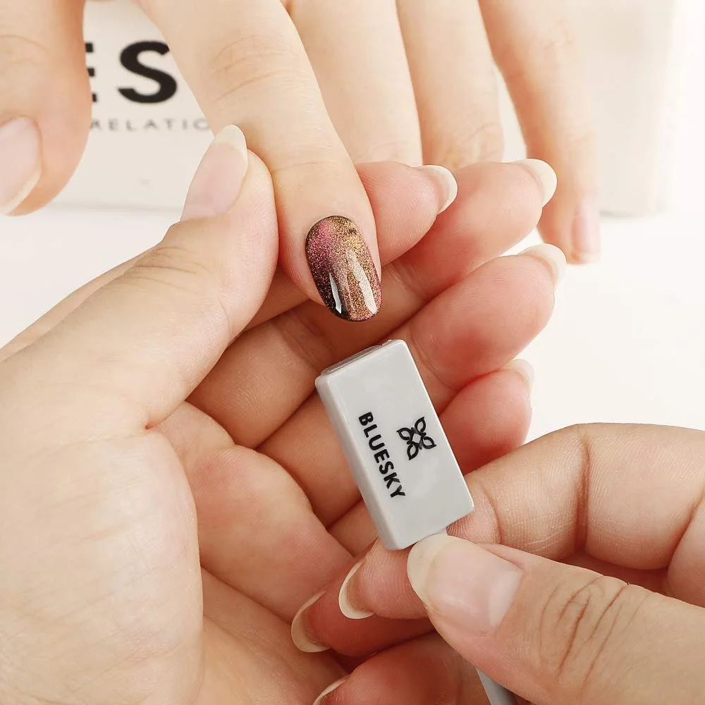 Гель-лак BLUESKY Cat Eye Silver KA1080, срібний шиммер, 10 мл, фото №4