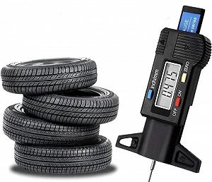 Измеритель глубины протектора шин цифровой с LED-дисплеем Fer черный synthetic.ua - Фото 1