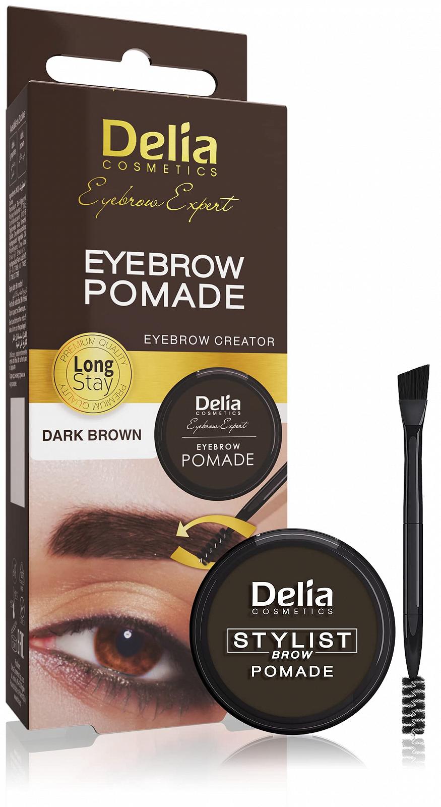 Помада для брів Delia Eyebrow Expert Stylist Темно-коричнева, фото №1