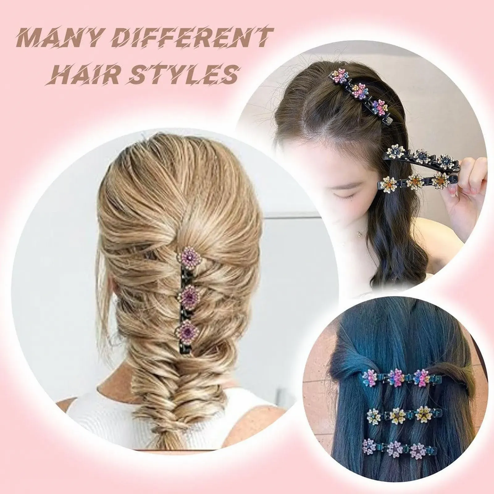 Заколка для волос Acunny с блестящими камнями, плетеная, со стразами, фото №9 Заколка для волос Acunny с блестящими камнями, плетеная, со стразами, фото №9