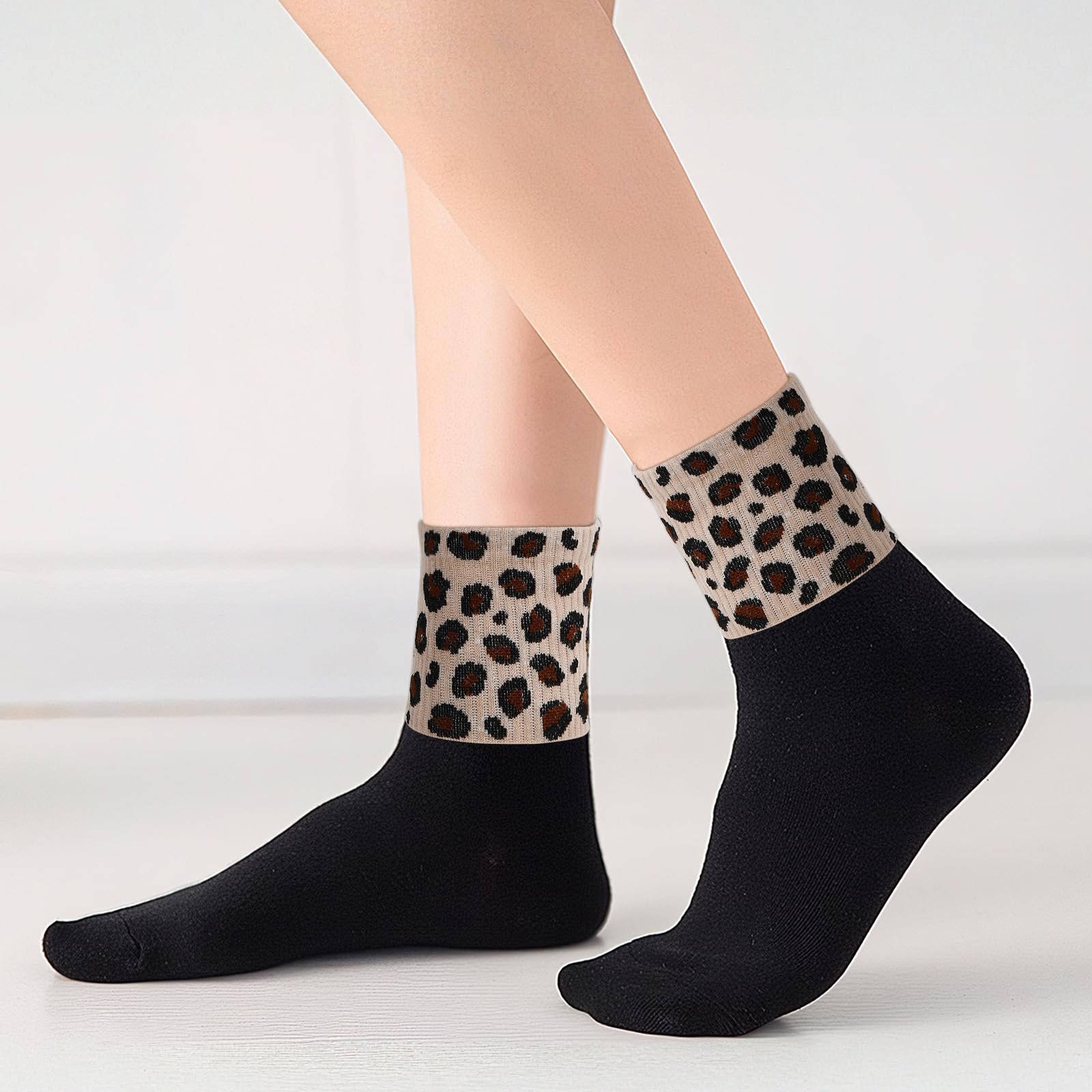 Носки Amexo с леопардовым узором, 6 пар, теплые зимние, хлопковые, термо, для женщин и девушек, размер 36-42, фото №4