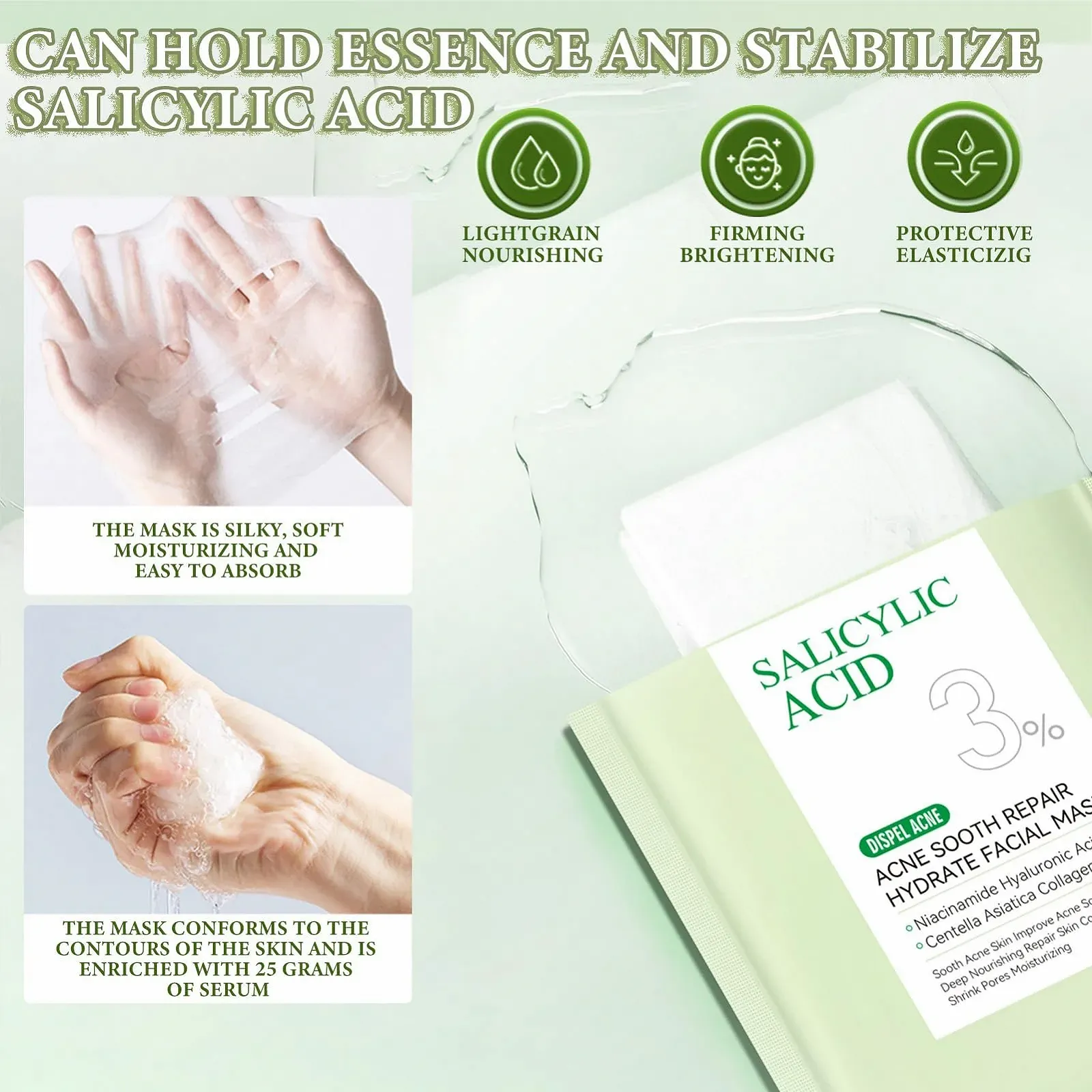 Тканевая маска Набор 12 штук Daily Care для лица Увлажняющие маски для различных потребностей кожи, Ниацинамид, Гиалуроновая кислота, Центелла азиатская Увлажняющая маска, фото №5