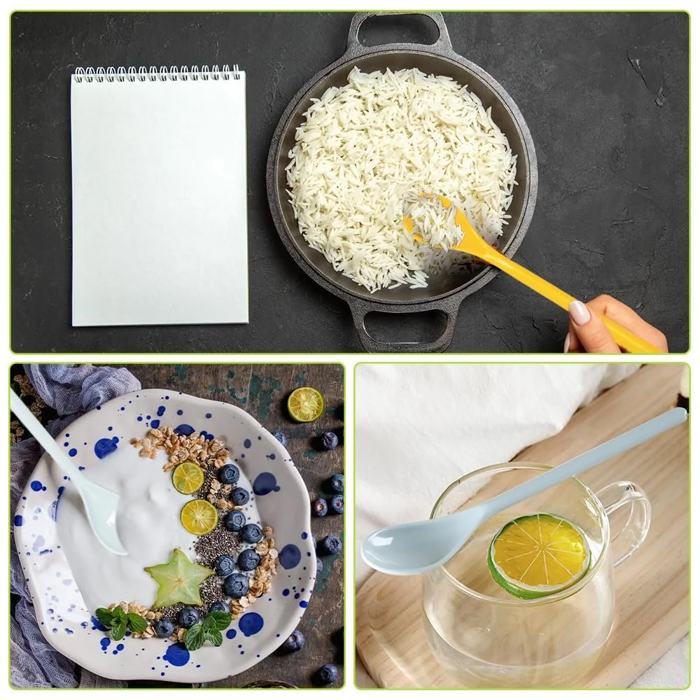 Набір 8 довгих ложок, кольоровий, фото №5