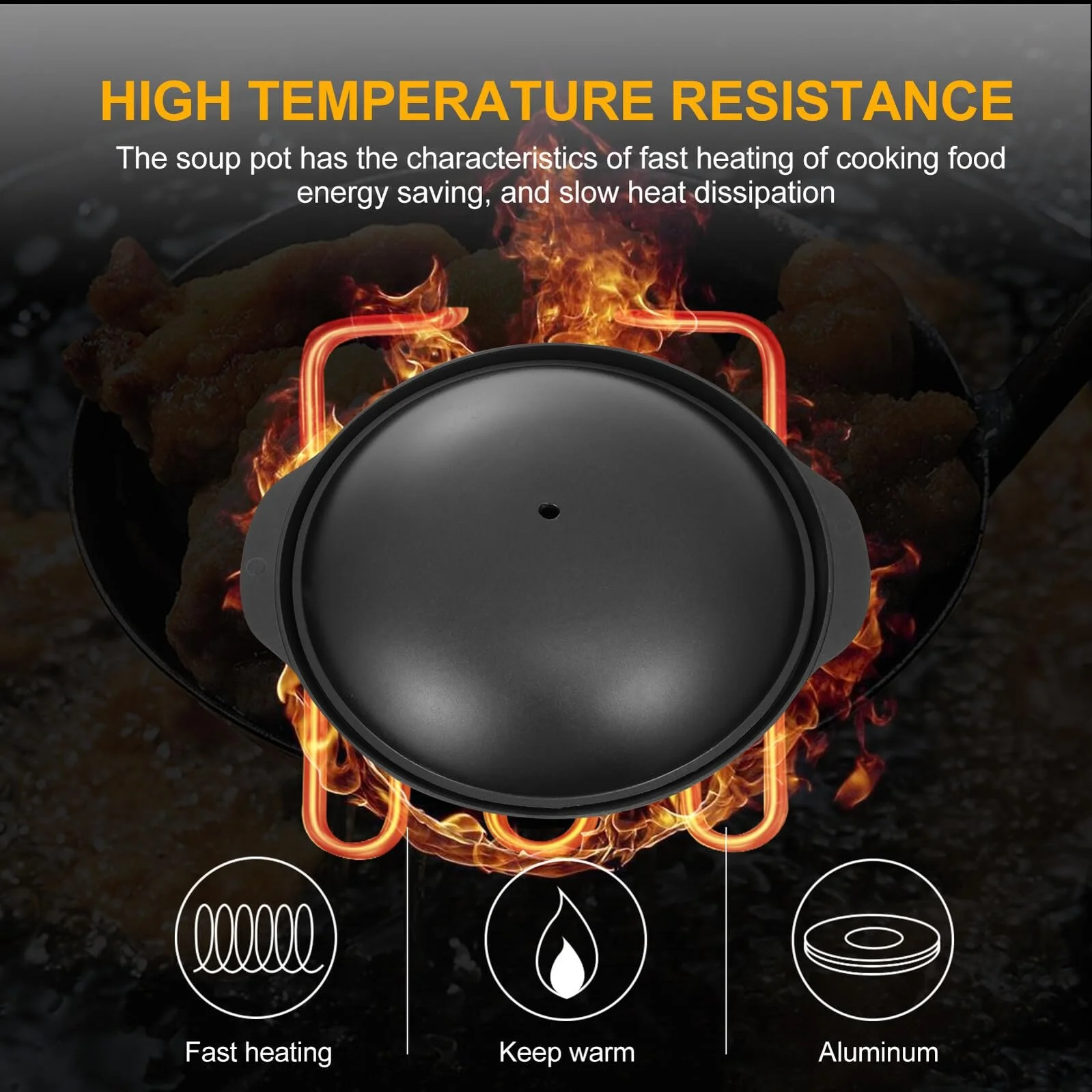 Кастрюля алюминиевая с крышкой антипригарное покрытие универсальная для риса и тушения, фото №7