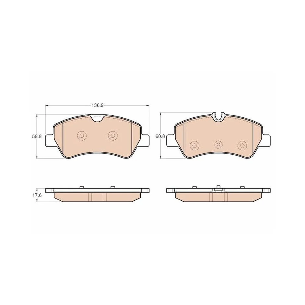 Комплект тормозных колодок, дисковый тормоз TRW GDB1968 для FORD задний мост, фото №1 Комплект тормозных колодок, дисковый тормоз TRW GDB1968 для FORD задний мост, фото №1