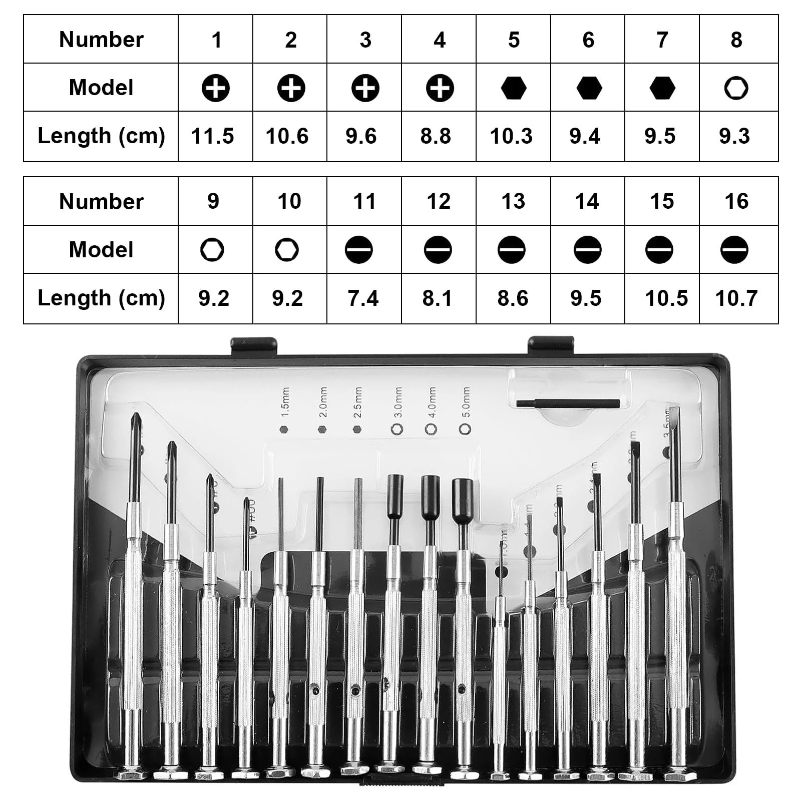 Набор инструментов часовщика Набор прецизионных механических отверток 17 в 1 для замены батарейки часов, фото №3 Набор инструментов часовщика Набор прецизионных механических отверток 17 в 1 для замены батарейки часов, фото №3