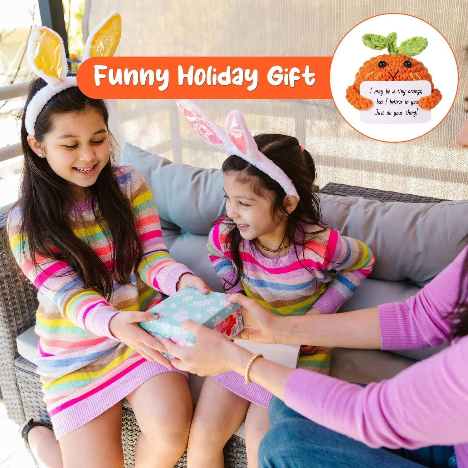 Мини-кукла NQEUEPN Вязаная игрушка Оранжевая, фото №6 Мини-кукла NQEUEPN Вязаная игрушка Оранжевая, фото №6