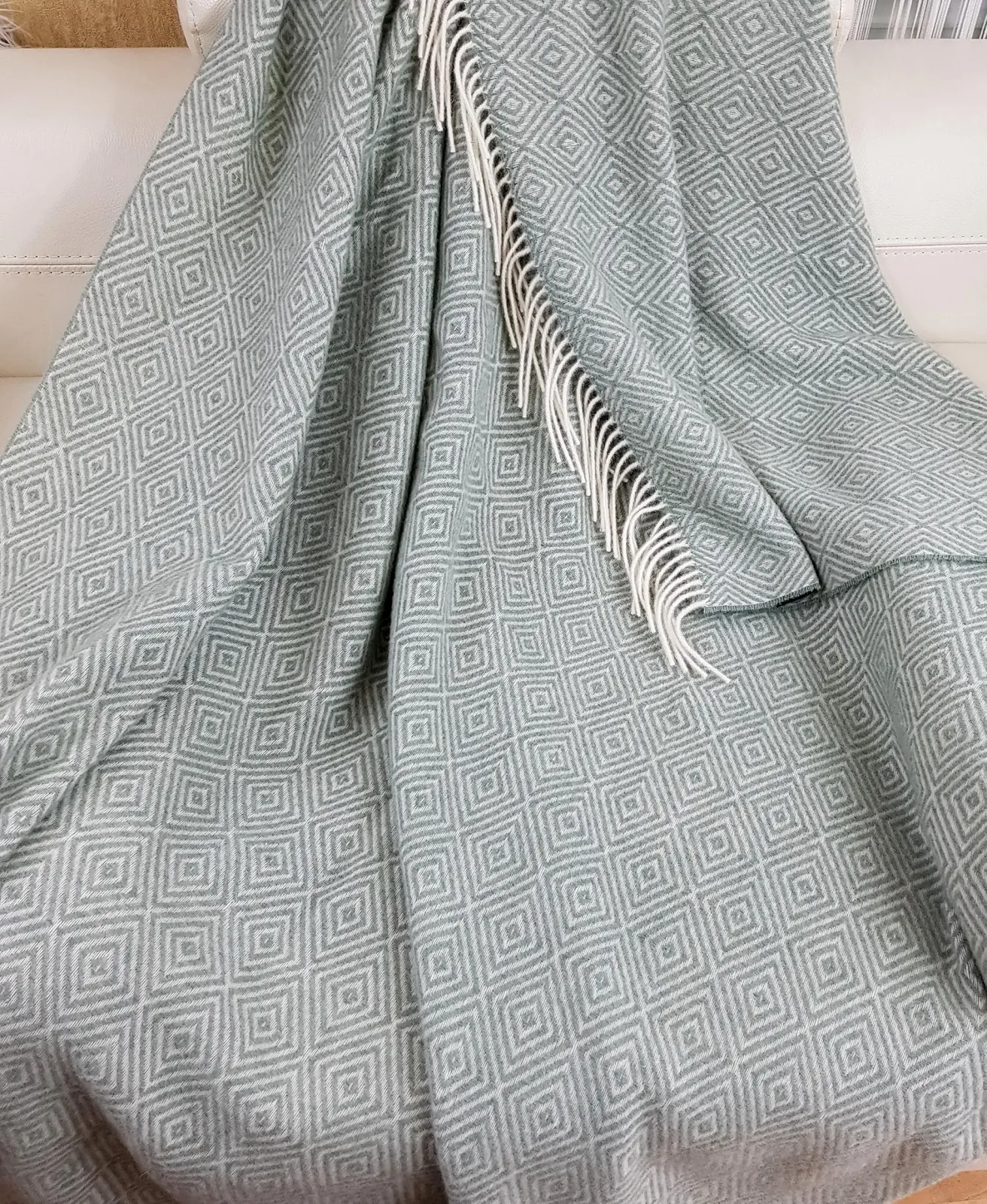 Плед STTS International Wool Tyrol з вовни, 140 x 200 см, світло-оливковий (D-V), фото №6