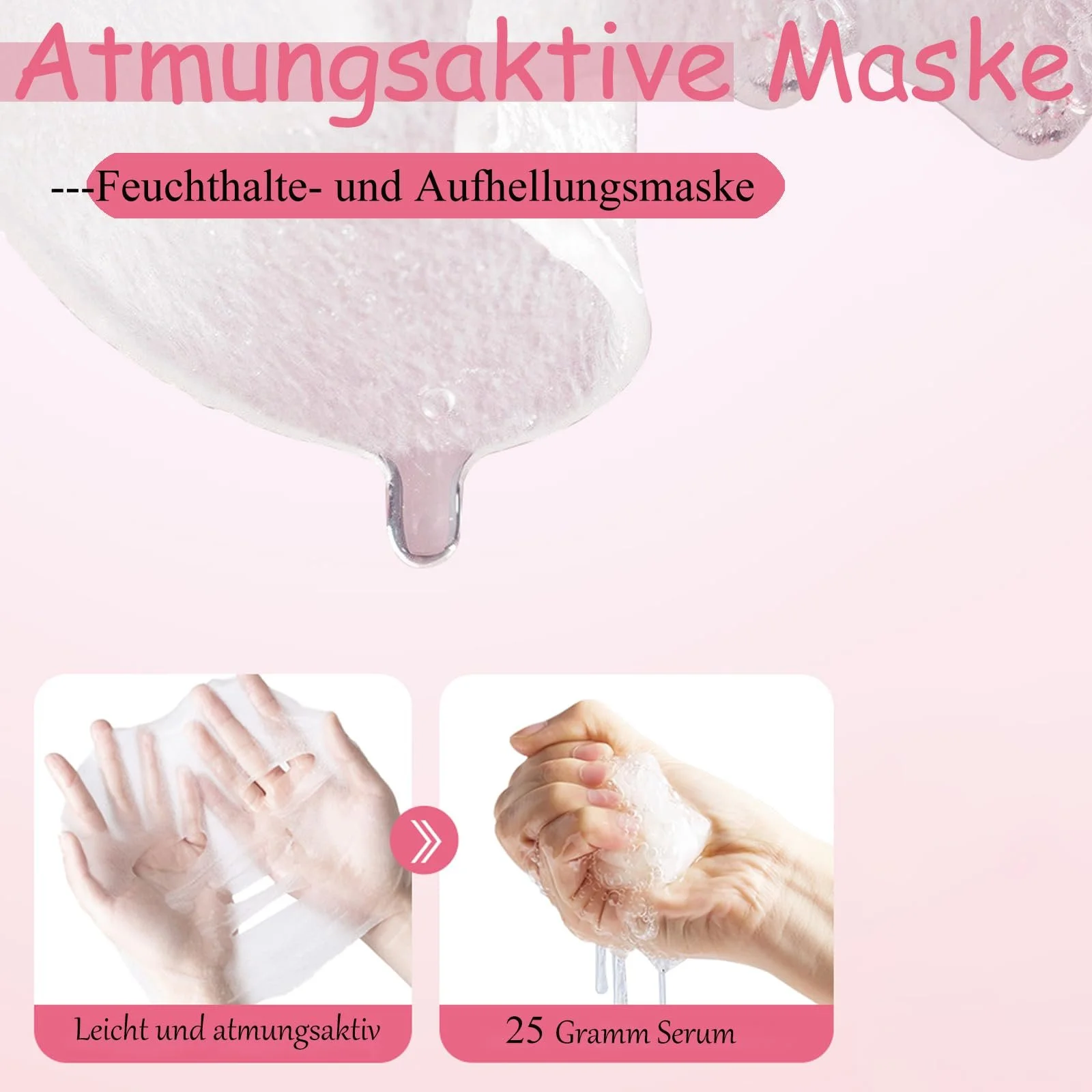 Тканевая маска Soleneva Набор из 6 штук Апельсин Виноград Огурец Гранат Черника Персик, фото №5