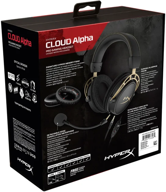 Геймерські дротові навушники HyperX Cloud Alpha / Golden-black, фото №10