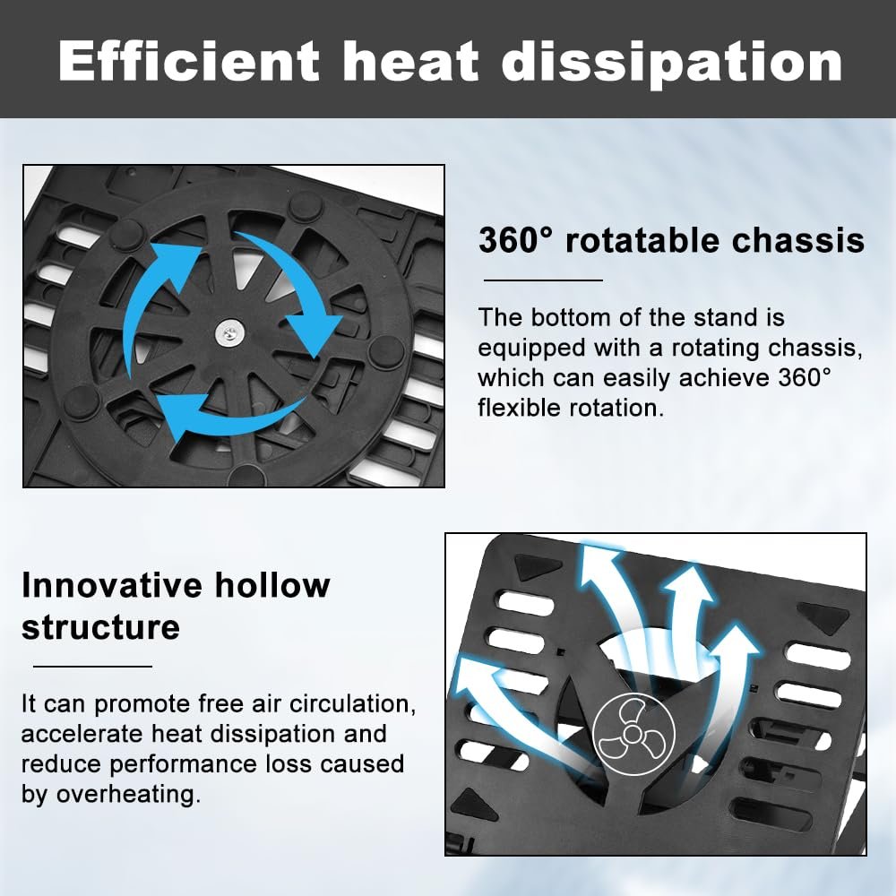 Подставка для ноутбука складная 8 уровней регулировки Черная подставка для ноутбука ABS Держатель для ноутбука вентилируемый Эргономичный держатель для ноутбука с настольной подставкой для мобильного телефона, фото №5 Подставка для ноутбука складная 8 уровней регулировки Черная подставка для ноутбука ABS Держатель для ноутбука вентилируемый Эргономичный держатель для ноутбука с настольной подставкой для мобильного телефона, фото №5