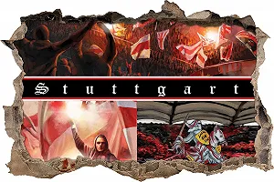 Наклейка на стену Ultras Stuttgart Collage 3D 92 x 62 см - Фото 1