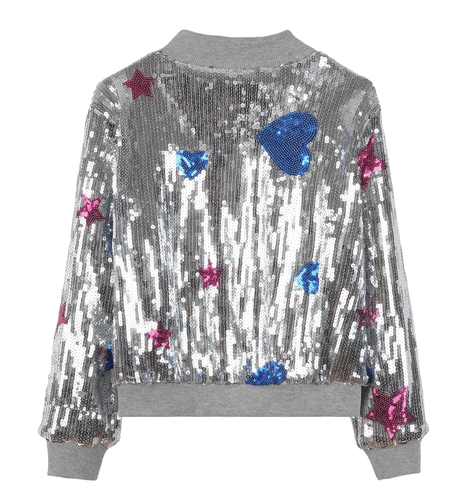 Блискуча куртка NEAWEALY для дівчат, дитяча куртка-бомбер з блискавкою та кишенями, фото №2 Блискуча куртка NEAWEALY для дівчат, дитяча куртка-бомбер з блискавкою та кишенями, фото №2