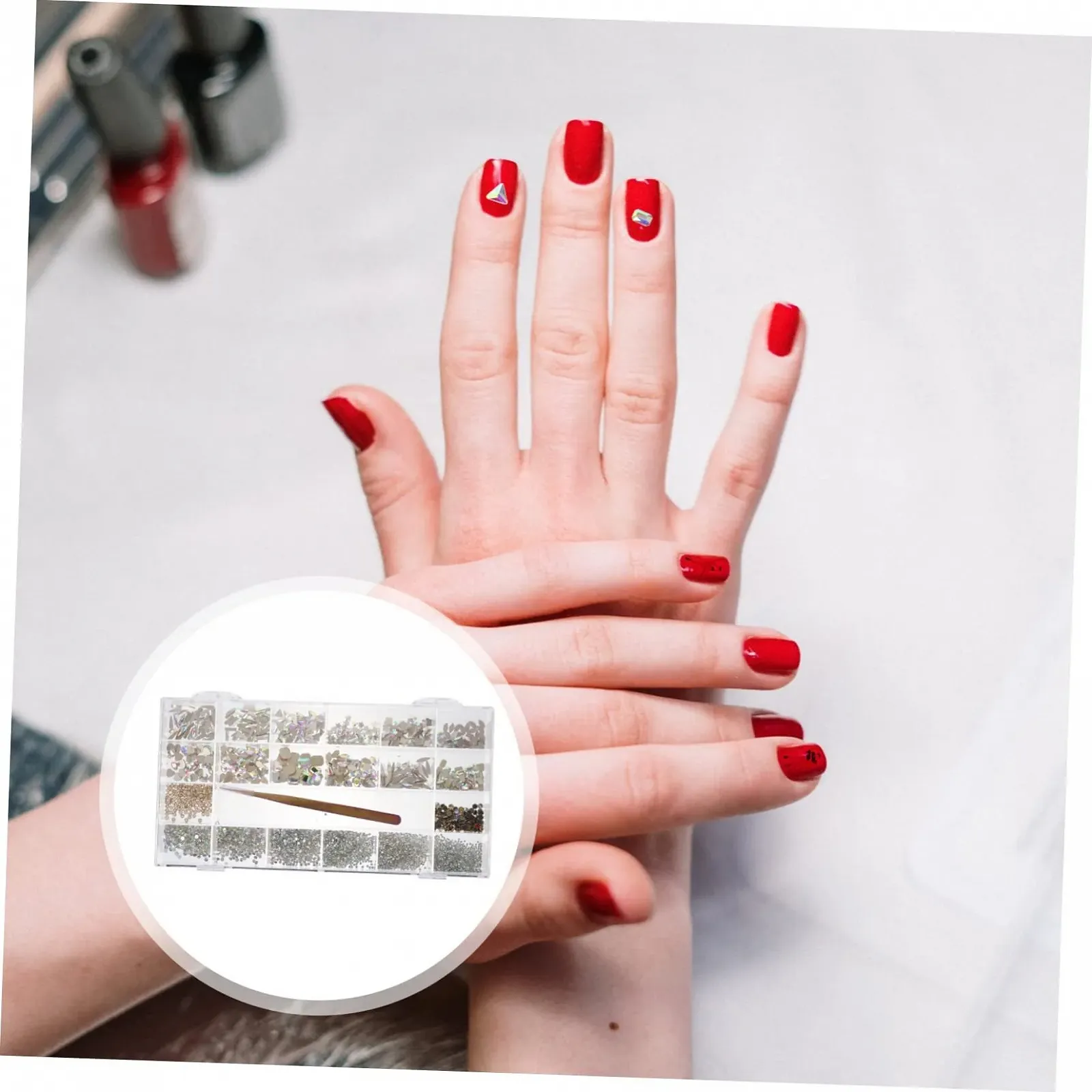 Стразы для ногтей в коробке, акриловые аксессуары для ногтей, 3D украшения, фото №7