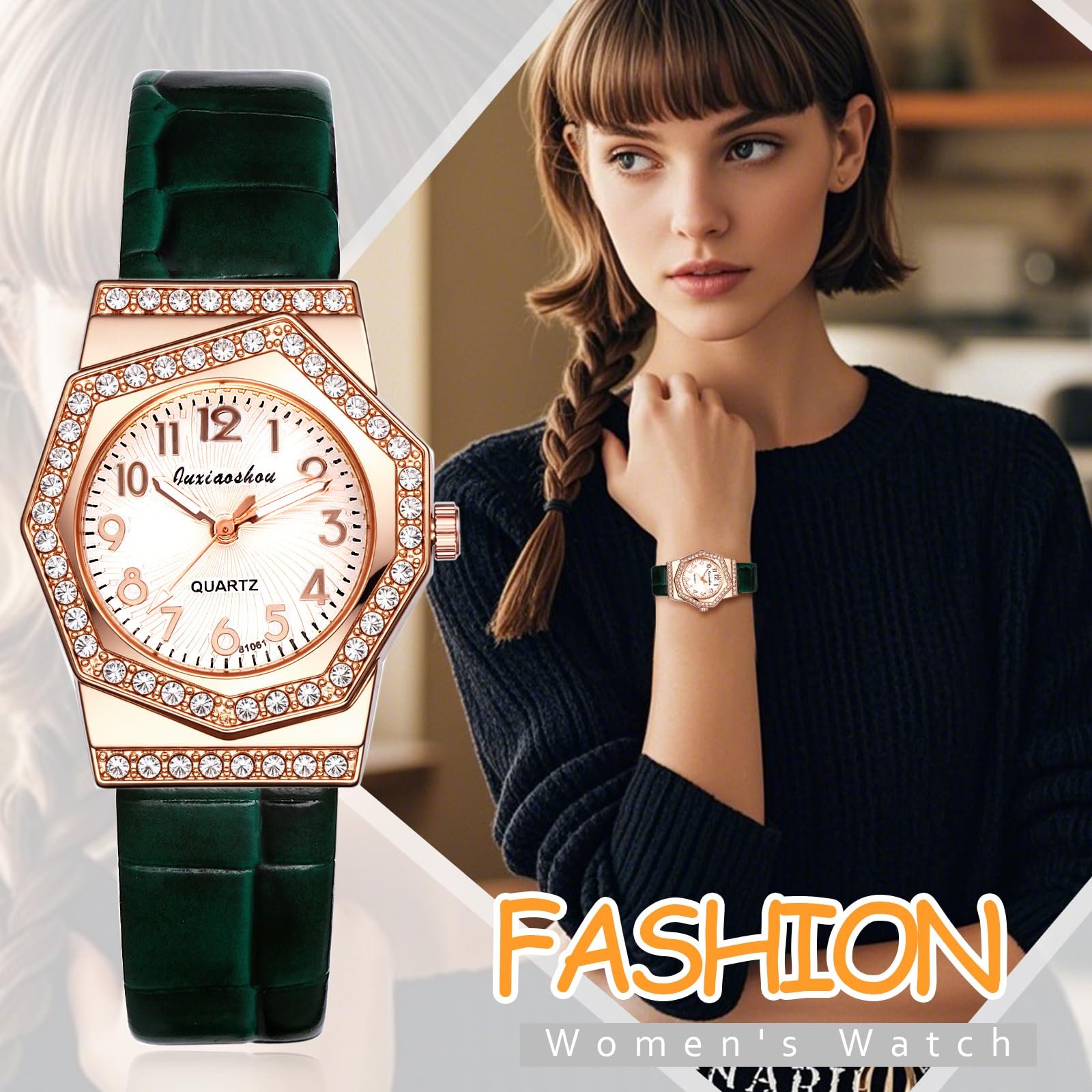 Женские Часы JewelryWe Аналоговые Кварцевые Маленький Кожаный Ремешок, фото №4 Женские Часы JewelryWe Аналоговые Кварцевые Маленький Кожаный Ремешок, фото №4