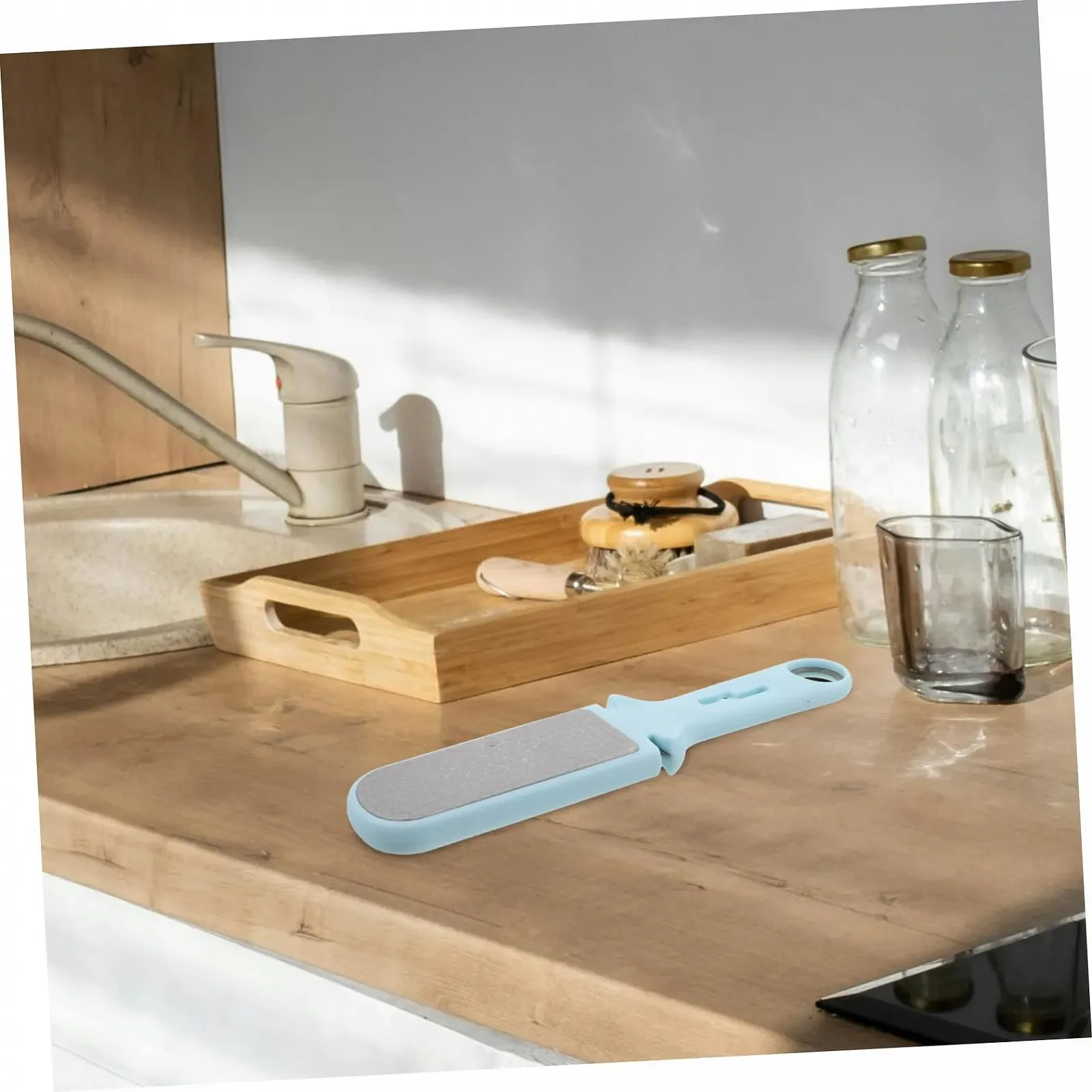 Точильный камень с держателем профессиональный ручной портативный PP Небесно-голубой, фото №6