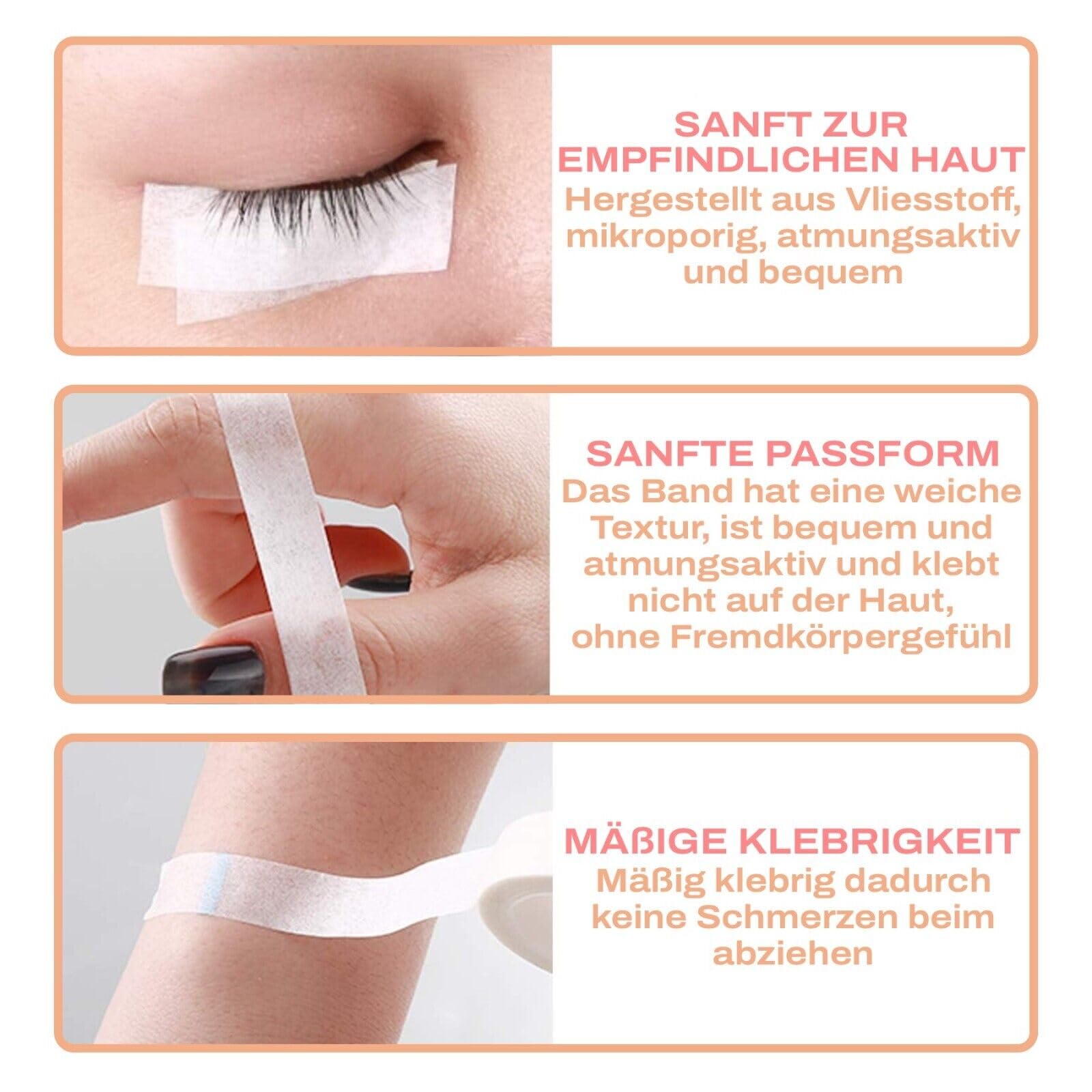 Стрічка 3M Micropore 5 x з підказками для нанесення від p-beauty - для нарощування вій, медичний флісовий пластир - без латексу, гіпоалергенна, дихаюча, водонепроникна - стрічка для вій (1,25 см x 9,14 м), фото №6