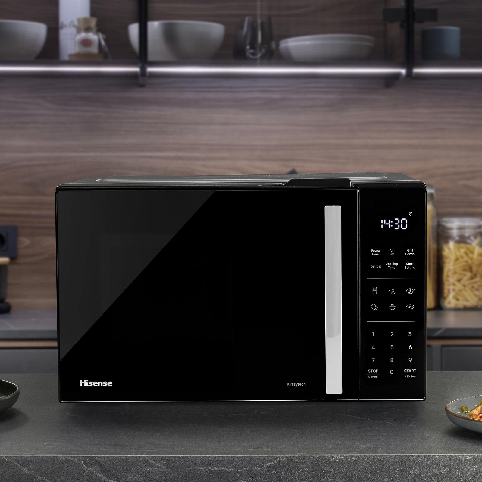 Микроволновая печь Hisense H23MOBS5HC 23 л 900 Вт AirFry 4 в 1 Super Combination Функция памяти Многоэтапное приготовление Автоматические программы 10 уровней мощности Быстрый старт Функция разморозки Блокировка от детей Черная, фото №16 Микроволновая печь Hisense H23MOBS5HC 23 л 900 Вт AirFry 4 в 1 Super Combination Функция памяти Многоэтапное приготовление Автоматические программы 10 уровней мощности Быстрый старт Функция разморозки Блокировка от детей Черная, фото №16