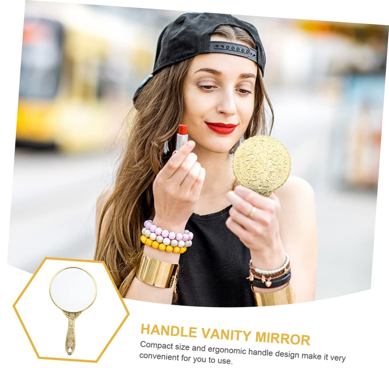 Зеркало Angoily. Ручное. Круглое. Золотое. Винтажный стиль. ABS. Упаковка 6 штук, фото №6 Зеркало Angoily. Ручное. Круглое. Золотое. Винтажный стиль. ABS. Упаковка 6 штук, фото №6