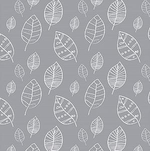 Скатертина-клейонка Home Direct кругла 140 см світло-сіра з листям synthetic.ua - Фото 1