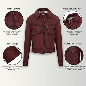 Кожаная Куртка Infinity Leather Классическая Мотоциклетная С Воротником Для Женщин synthetic.ua - Фото 1