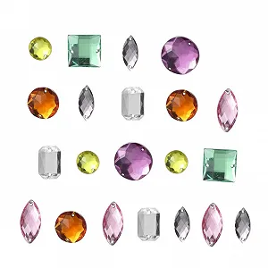 Стразы Квадратные круглые для ногтей, 100 шт, разноцветные - Фото 1