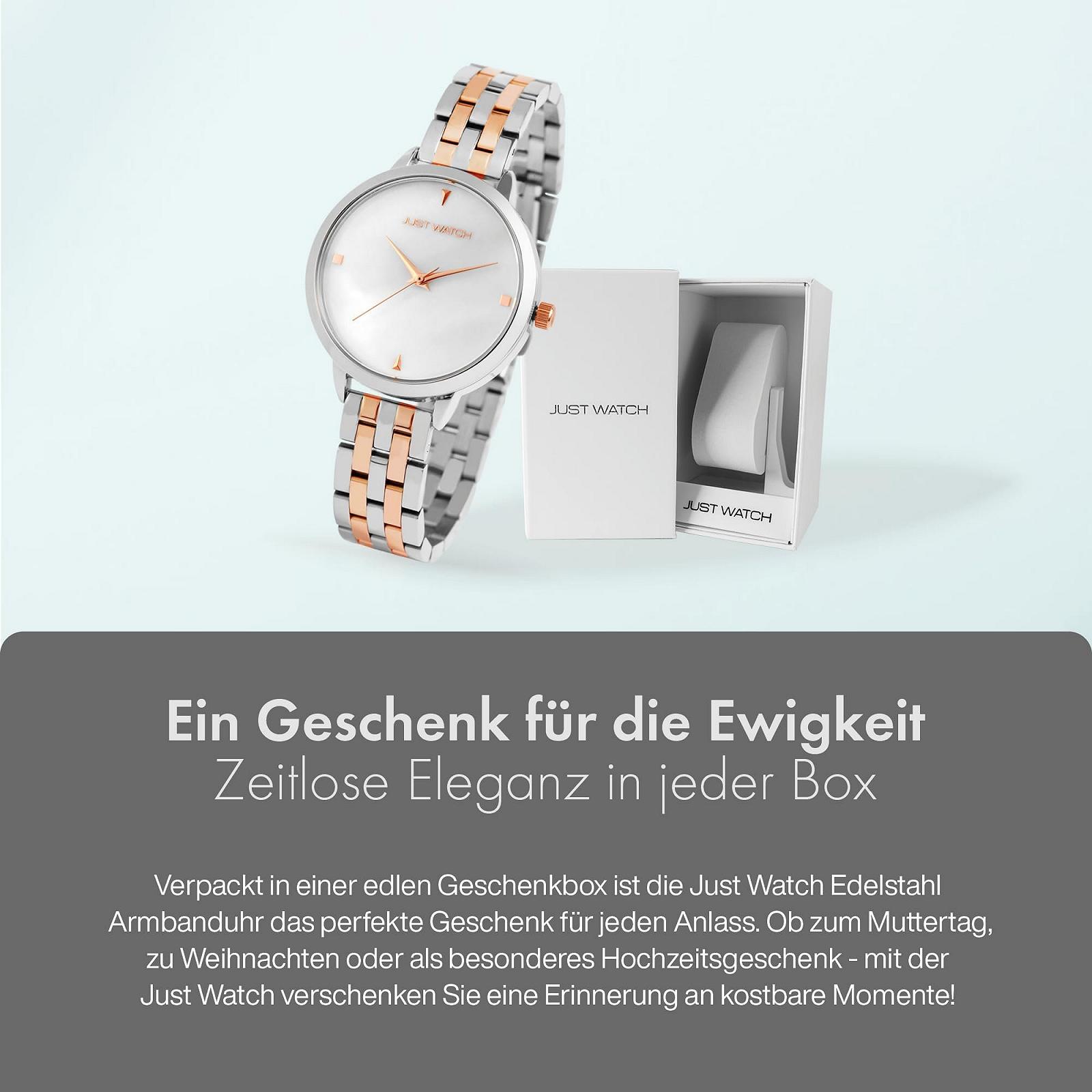 Жіночий годинник Just Watch, нержавіюча сталь, браслет, перламутровий циферблат, 20.5 см, діаметр 36 мм, фото №6 Жіночий годинник Just Watch, нержавіюча сталь, браслет, перламутровий циферблат, 20.5 см, діаметр 36 мм, фото №6