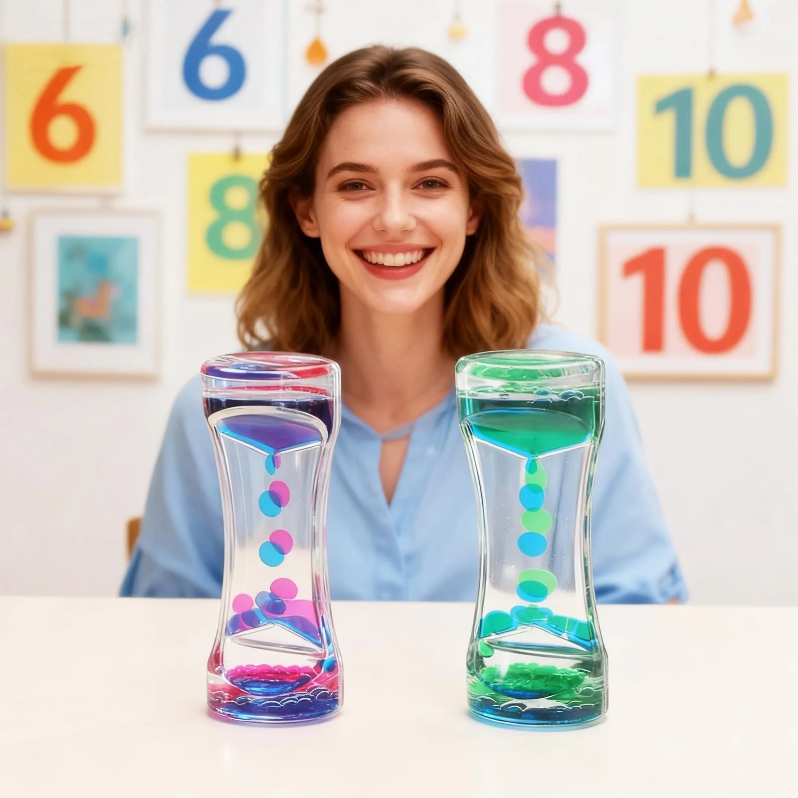 Рідкий пісочний годинник Liquid Motion Timer Набір 2 шт. Акриловий 13.5 см Синьо-рожевий та Синьо-зелений, фото №6 Рідкий пісочний годинник Liquid Motion Timer Набір 2 шт. Акриловий 13.5 см Синьо-рожевий та Синьо-зелений, фото №6