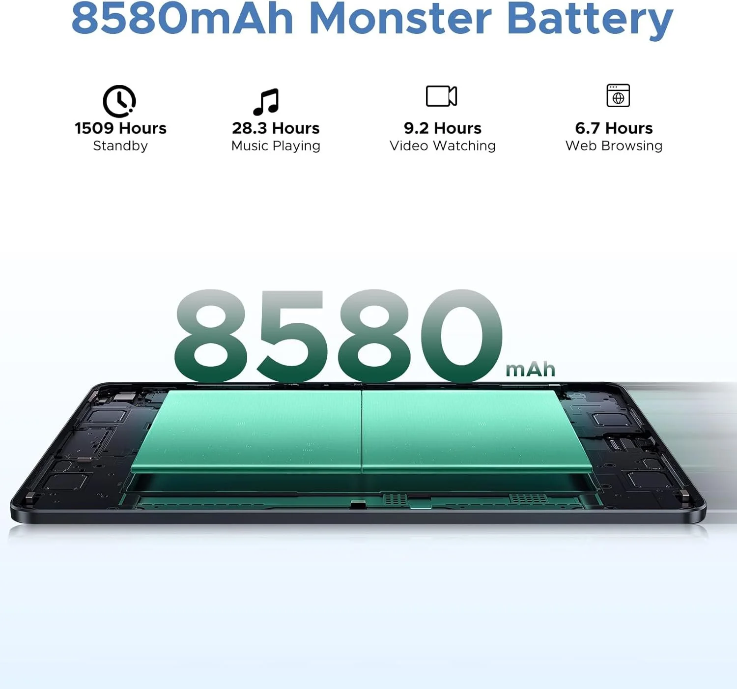 Планшет 11" DOOGEE U11 Pro 6+24/256GB 8 ядер Android 15 8580 mAh Сірий, фото №4