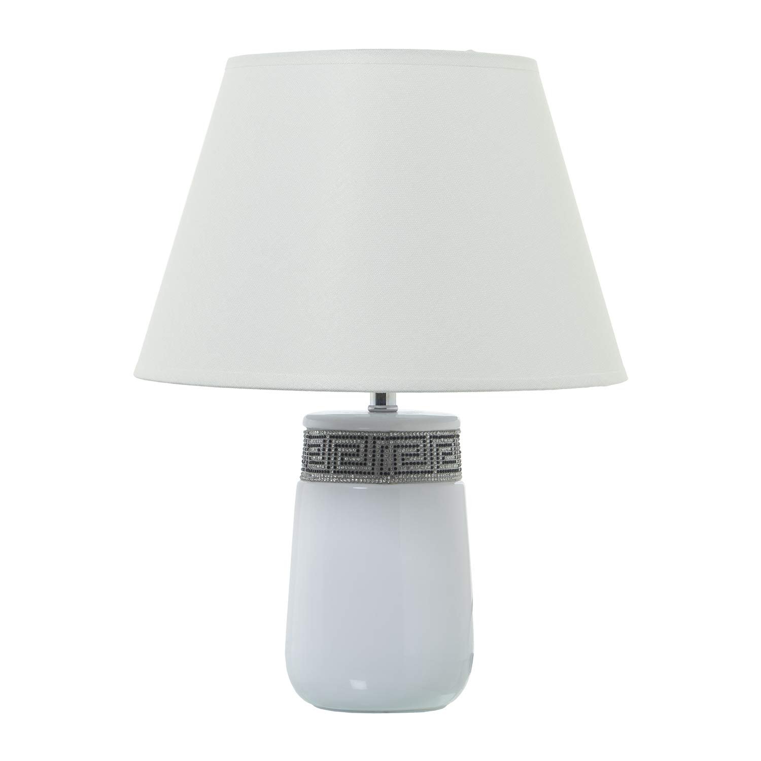 Настільна лампа DRW Керамічна зі стразами Біла 30 x 39 см, фото №1