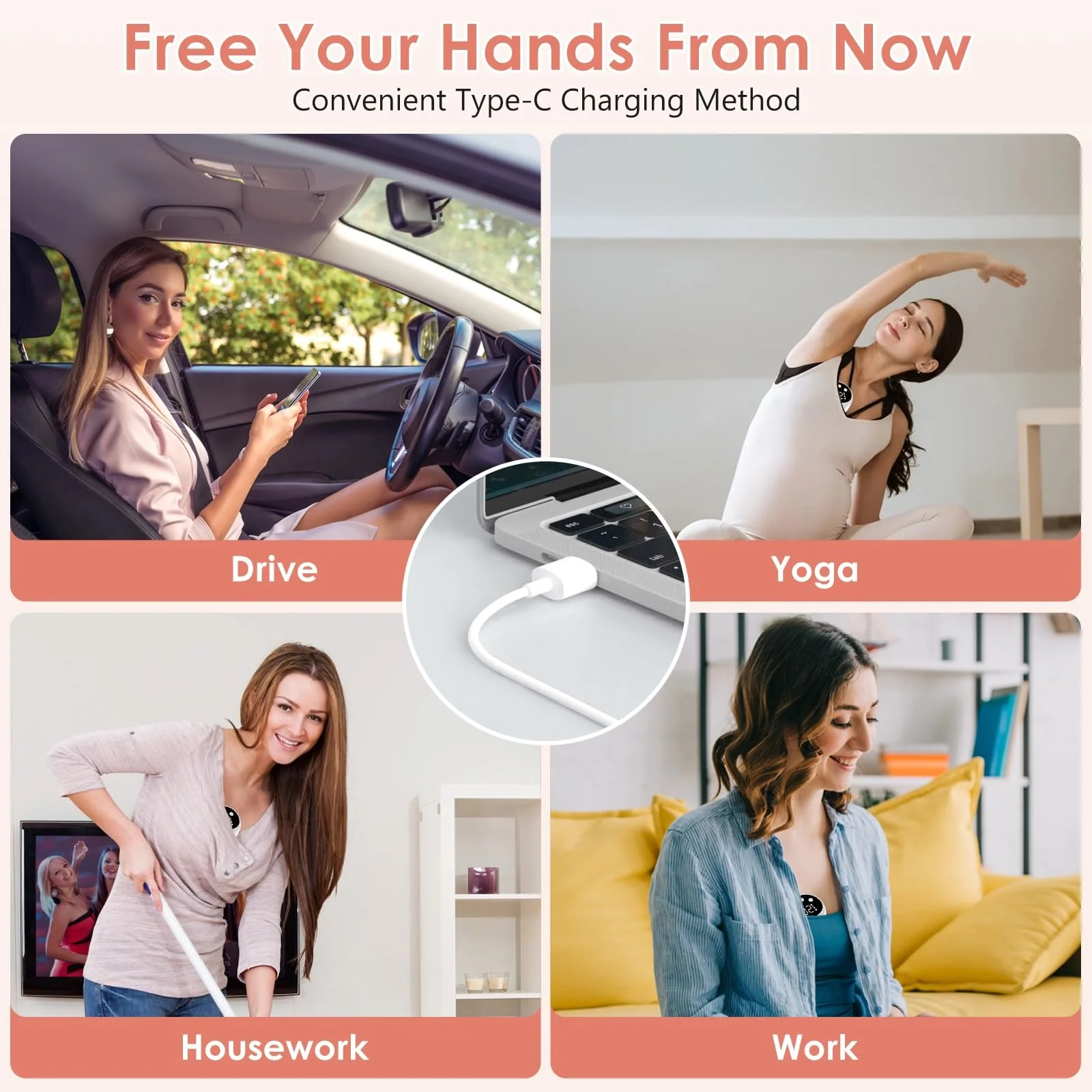 Молокоотсос электрический портативный Hands-Free 4 режима 12 уровней перезаряжаемый, фото №7