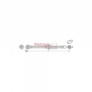 Гальмівний шланг METZGER 4110384 для NISSAN, передній міст зліва - Фото 1