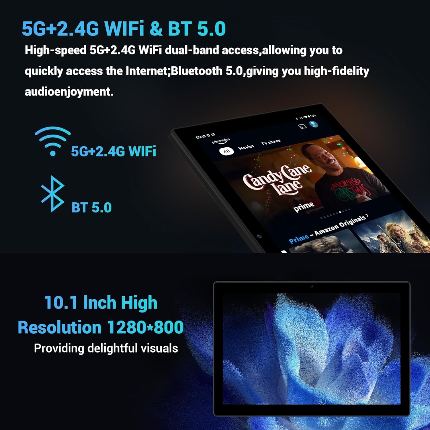 Планшет 10.1" Foruser L211 12+24/128Gb 8 ядер Android 14 8000 mAh Чорний, фото №4
