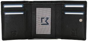 Кошелек Трисекционный Кожаный Mala Leather Poppy Collection 3670_25 Маленький RFID защита, черный, стандартный размер, современный synthetic.ua - Фото 1
