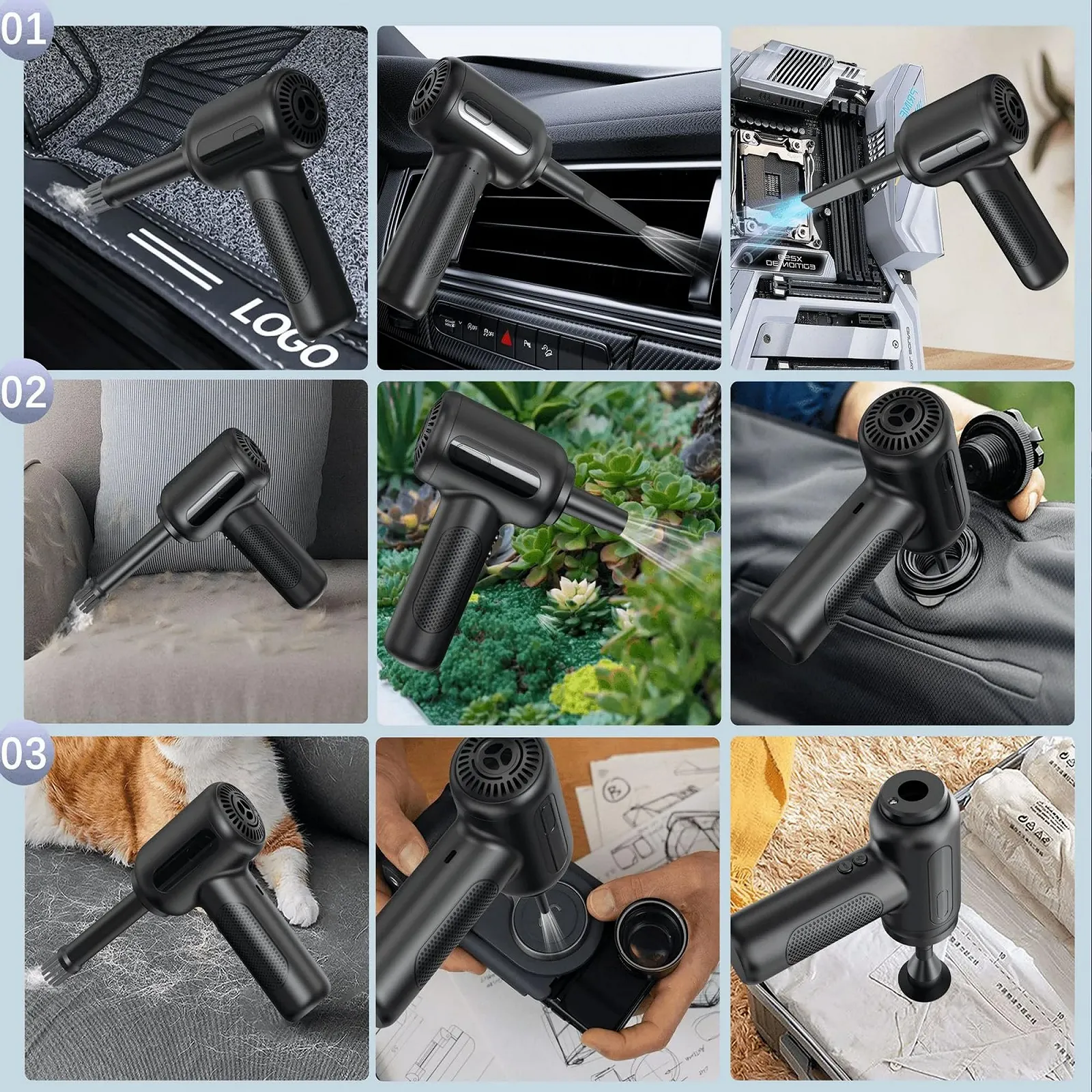 Електрична повітродувка WYFCR LED 3 швидкості 7500 mAh, фото №4