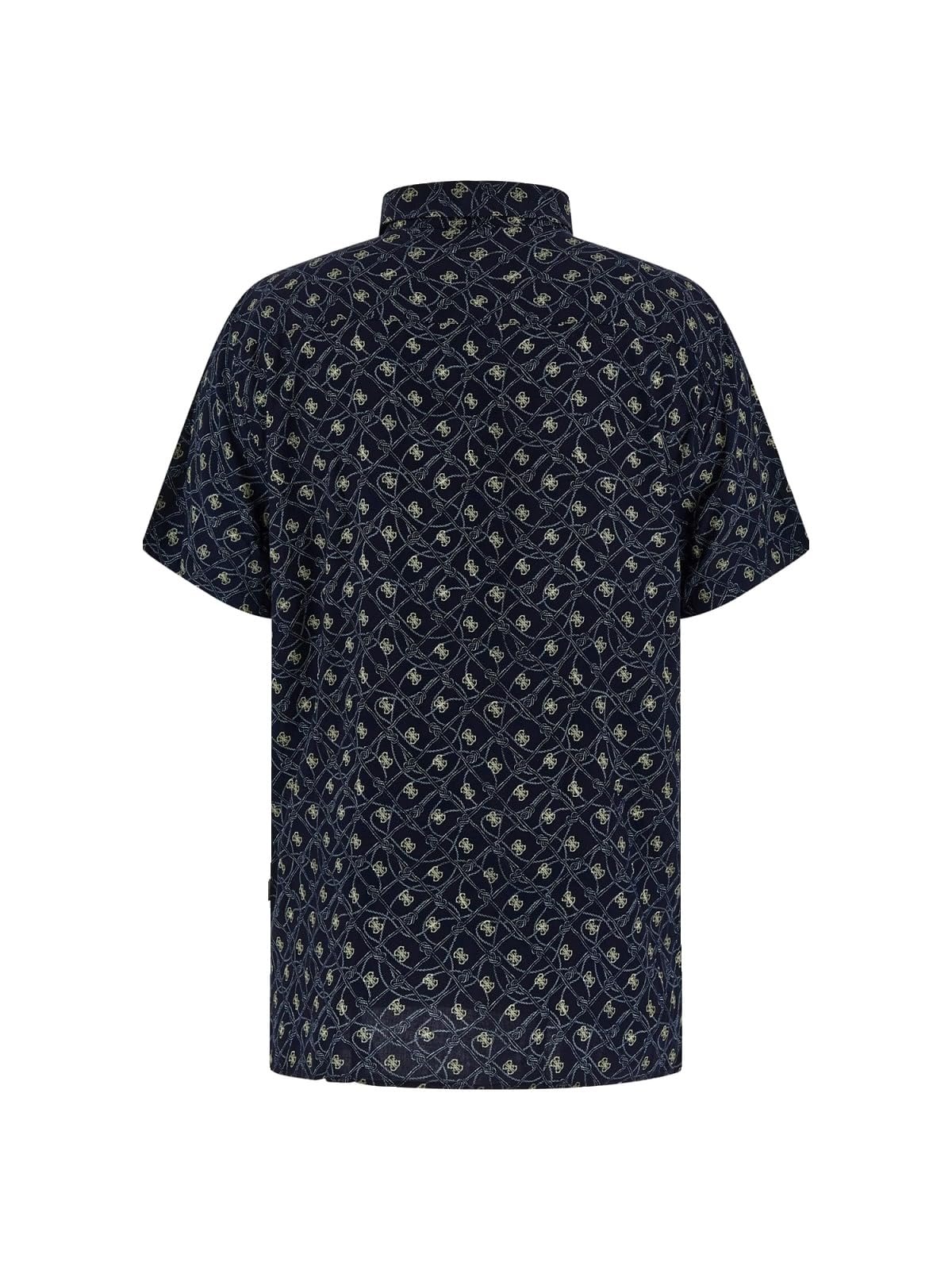 Мужская рубашка Guess - Ss Collin Aop Shirt Темно-синяя - L, фото №6