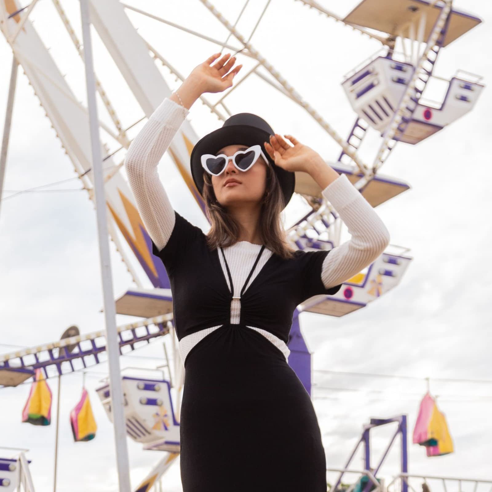 Сонцезахисні Окуляри Серце Long Keeper Ретро Вінтажні Жіночі з захистом UV400 Форма Серце, фото №4