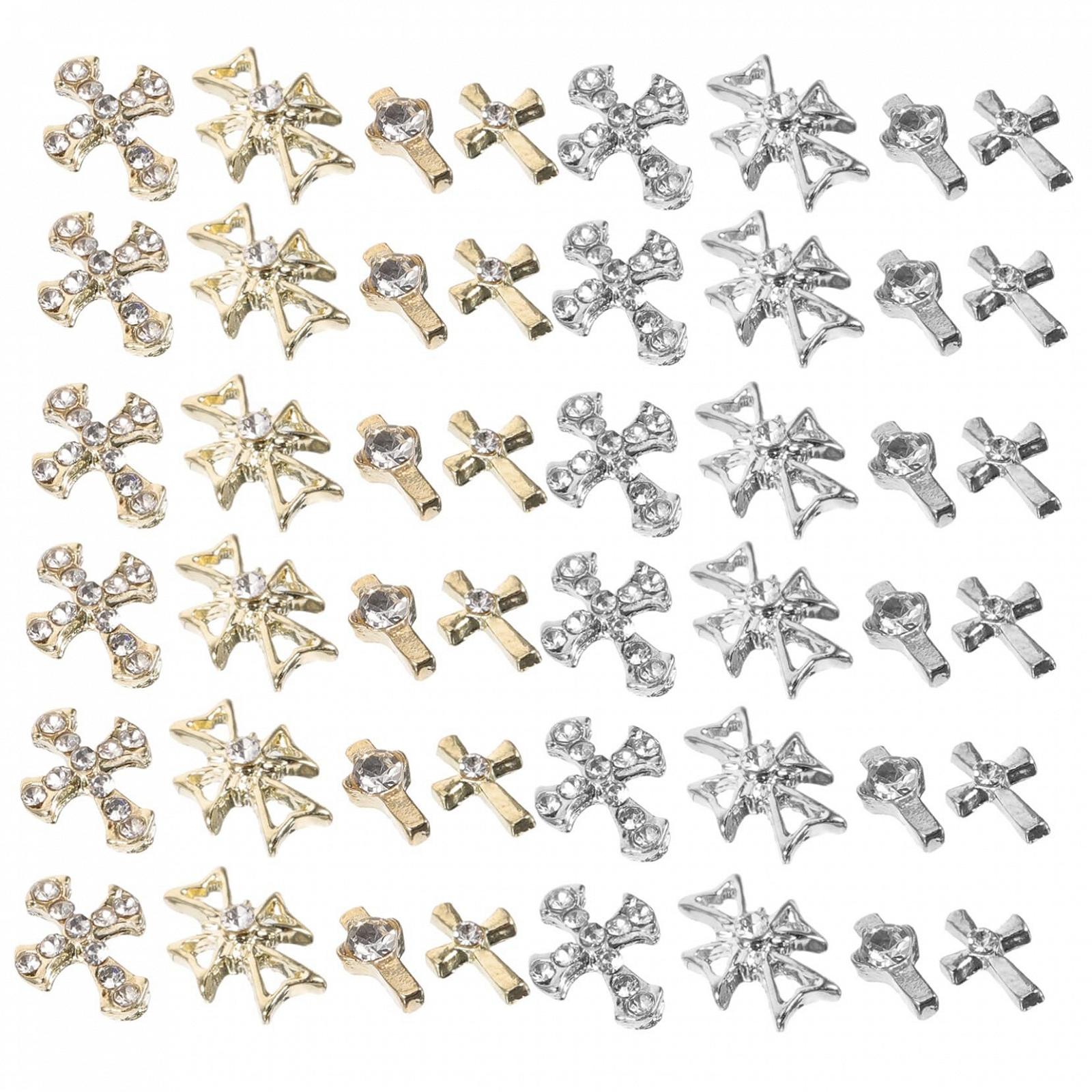 Підвіска для манікюру PLAFOPE Хрест Металева підвіска-хрест для нігтів 80 шт., фото №1