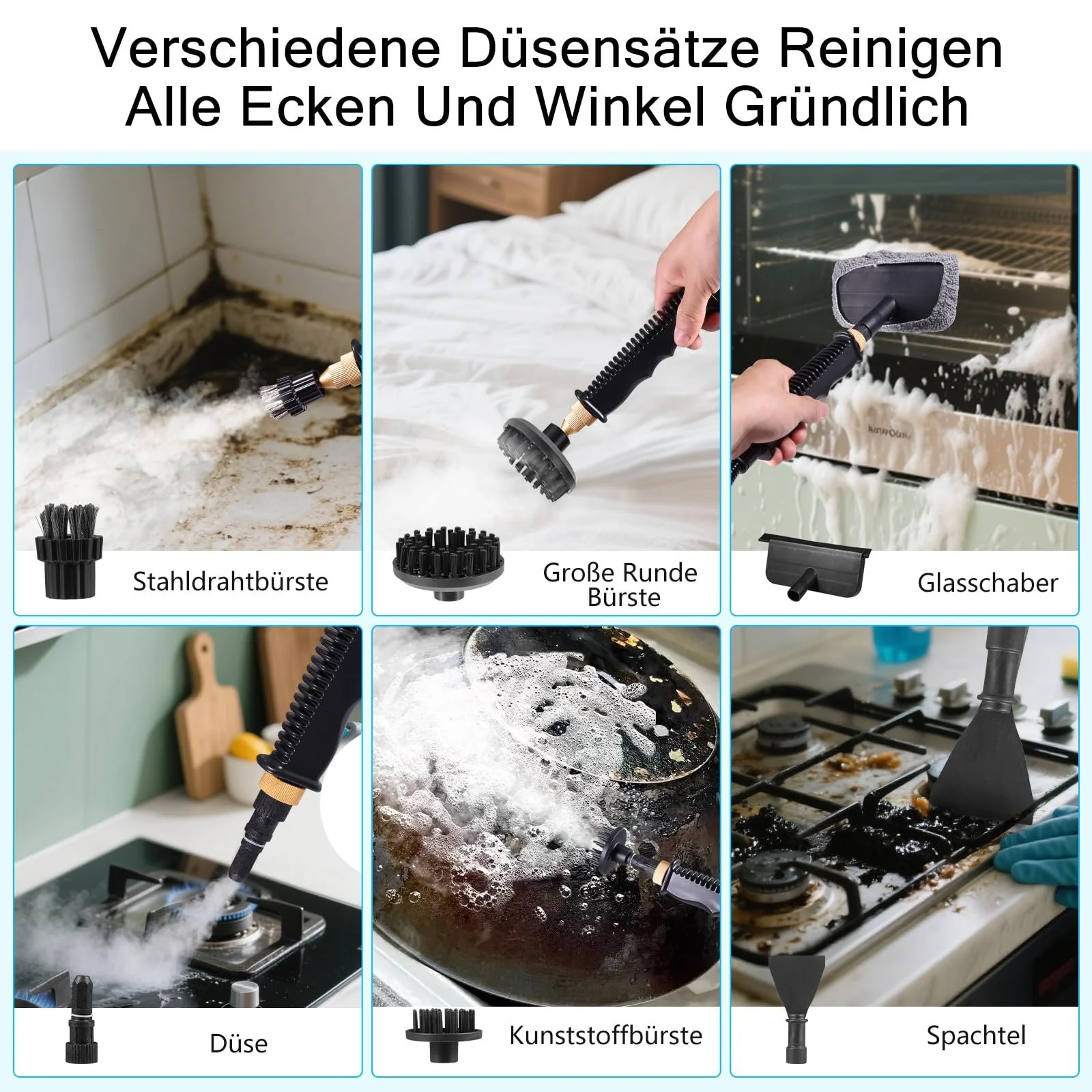 Пароочисник ручний 2500 Вт 1200 мл 3.0 бар White, фото №5