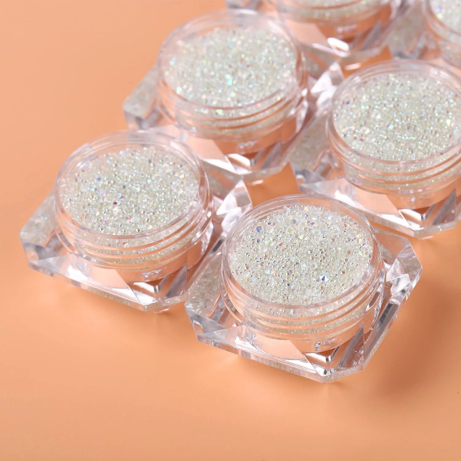 Микро бисер для ногтей 4 бутылки AB Цвет, фото №1