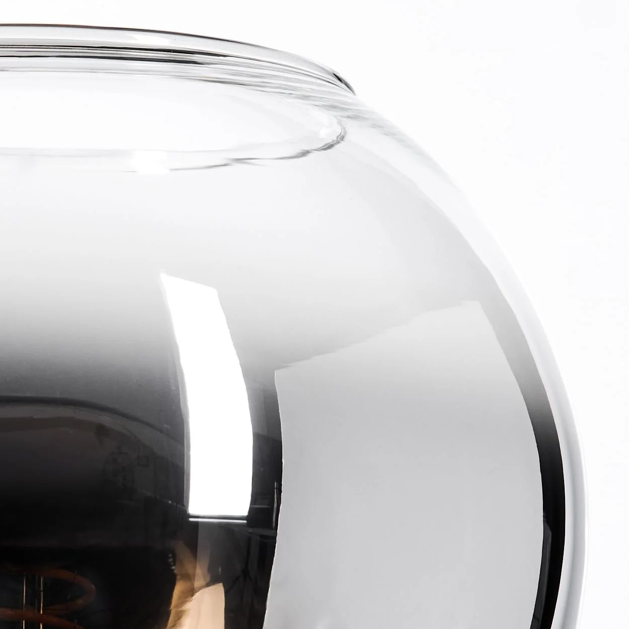 Настільна лампа HOFSTEIN Koyoto метал/скло E27 20 см Чорний/Хром/Димчастий/Прозорий, фото №3