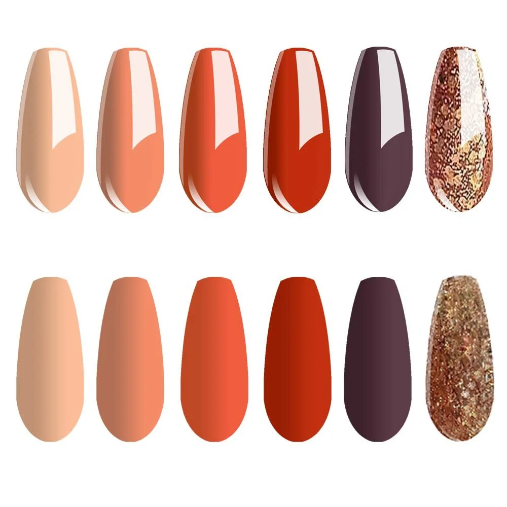 Гель-лак Vishine, набір 6 шт, помаранчевий, фото №4