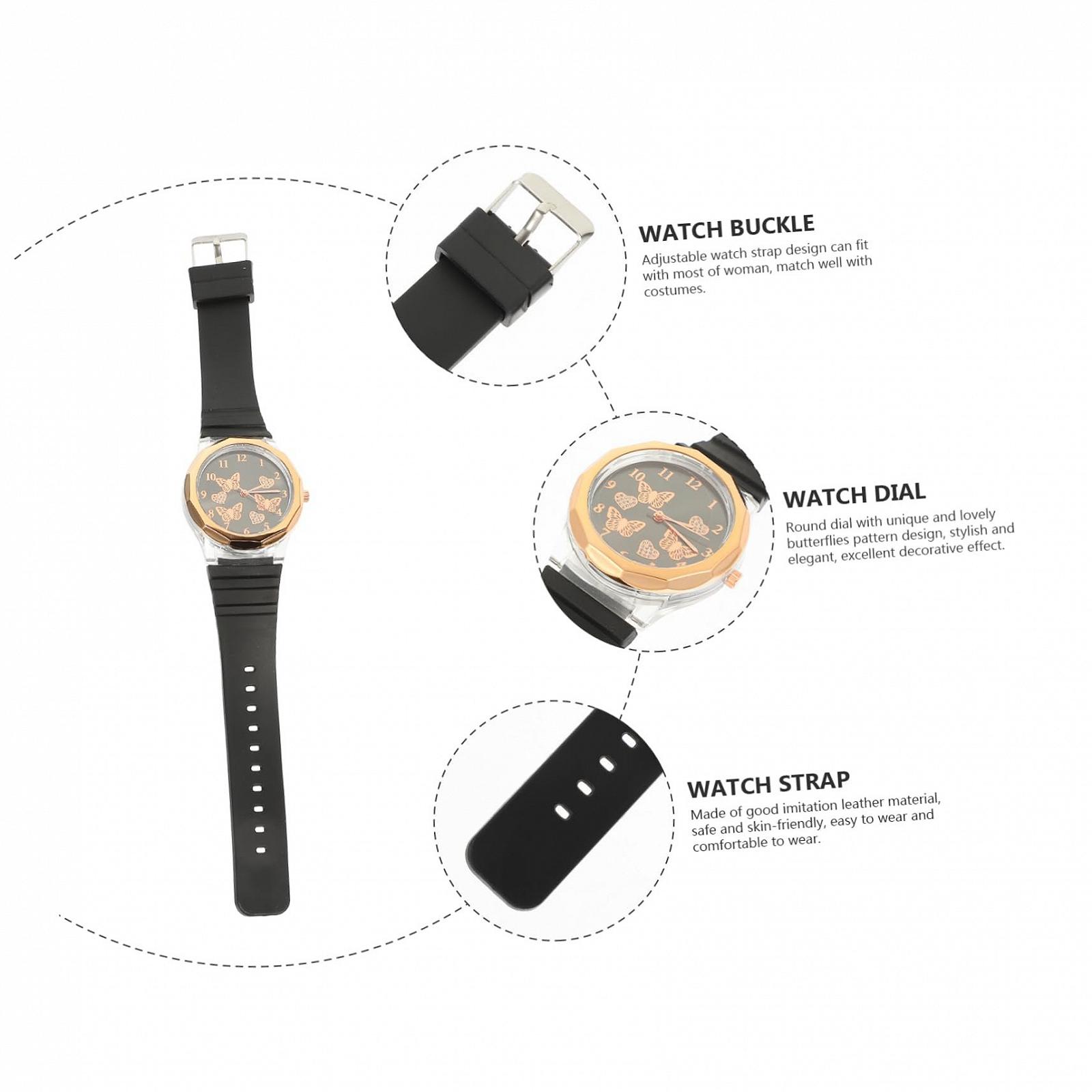 Женские часы Healvian с силиконовым ремешком и дизайном бабочки, фото №3