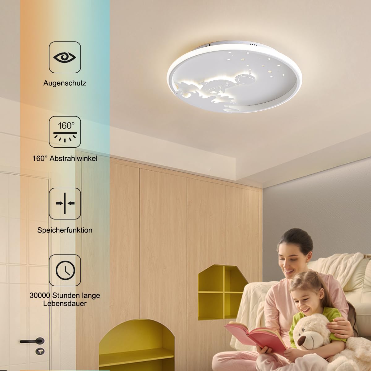 Светильник потолочный LED Epochglo для детской комнаты 32 Вт 3000 K 6500 K, фото №4