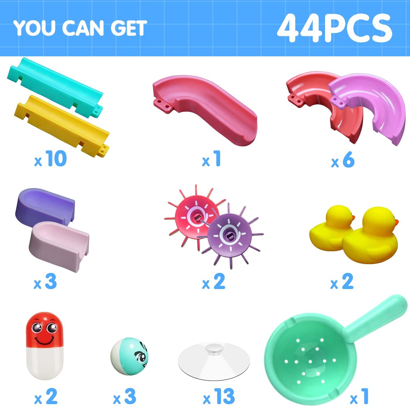 Іграшка для ванни Дитяча 44 деталі Marble Run, фото №5