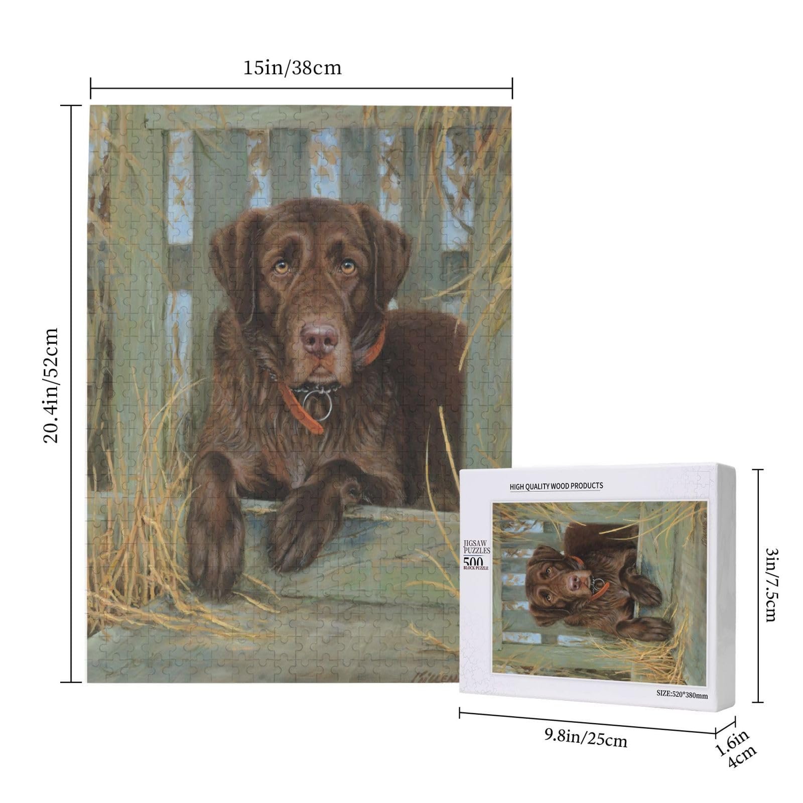 Пазл Labrador Dog Lab Chocolate 500 елементів дерев'яний 38 x 52 см, фото №4