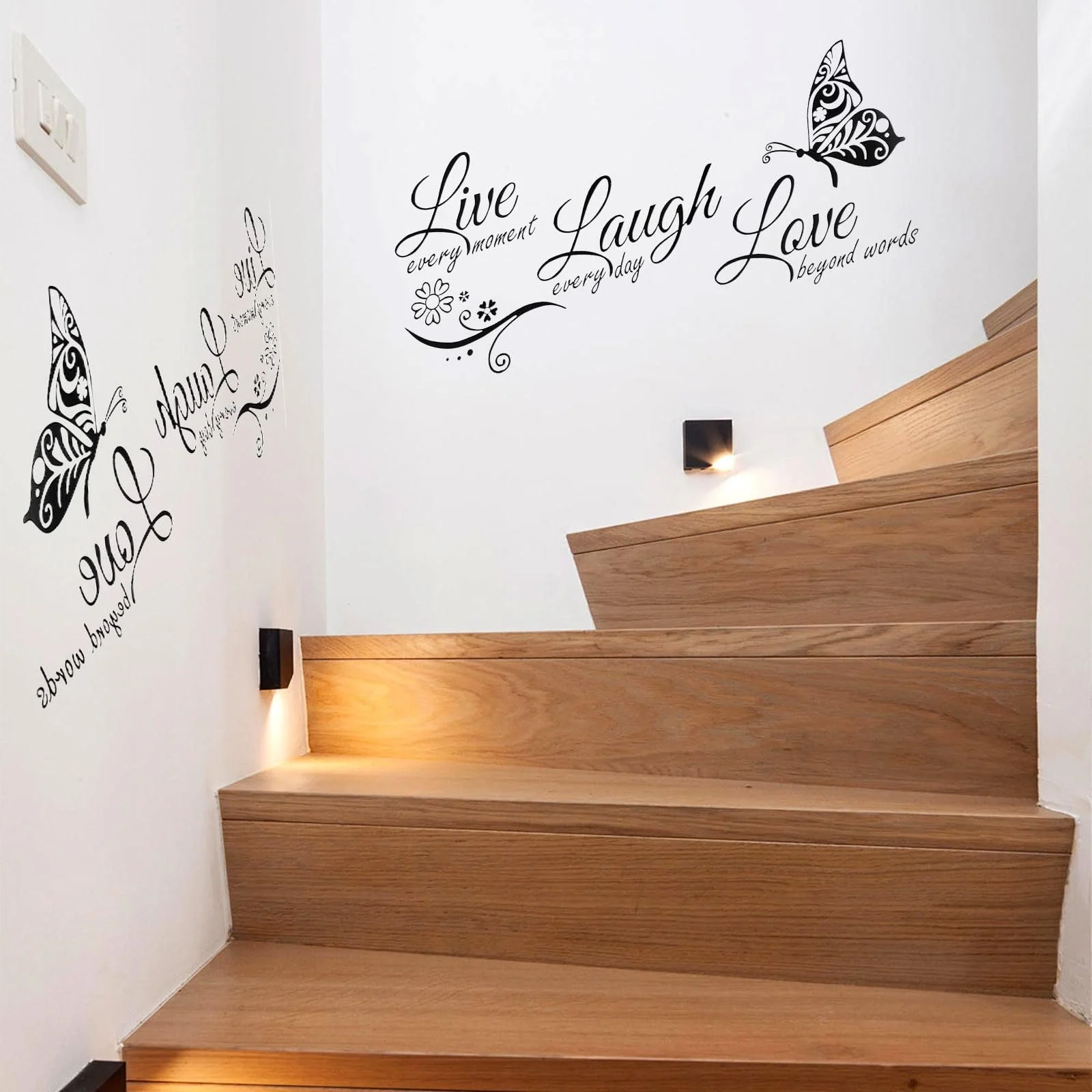 Наклейка на стіну мотиваційна Метелики Live Love Laugh DIY 1 шт., фото №5