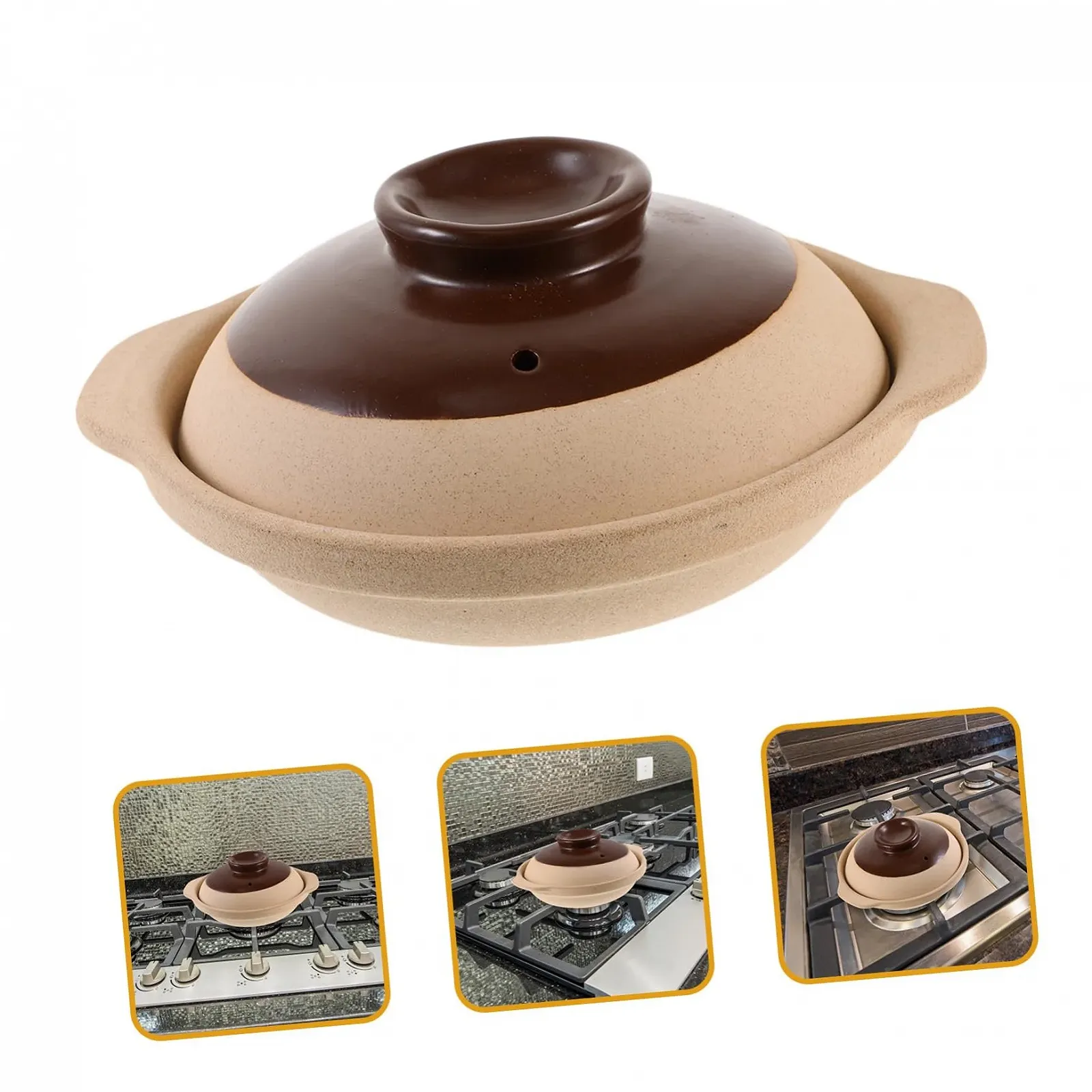 Кастрюля Cabilock керамическая антипригарное покрытие для газовых плит термостойкая компактная, фото №5