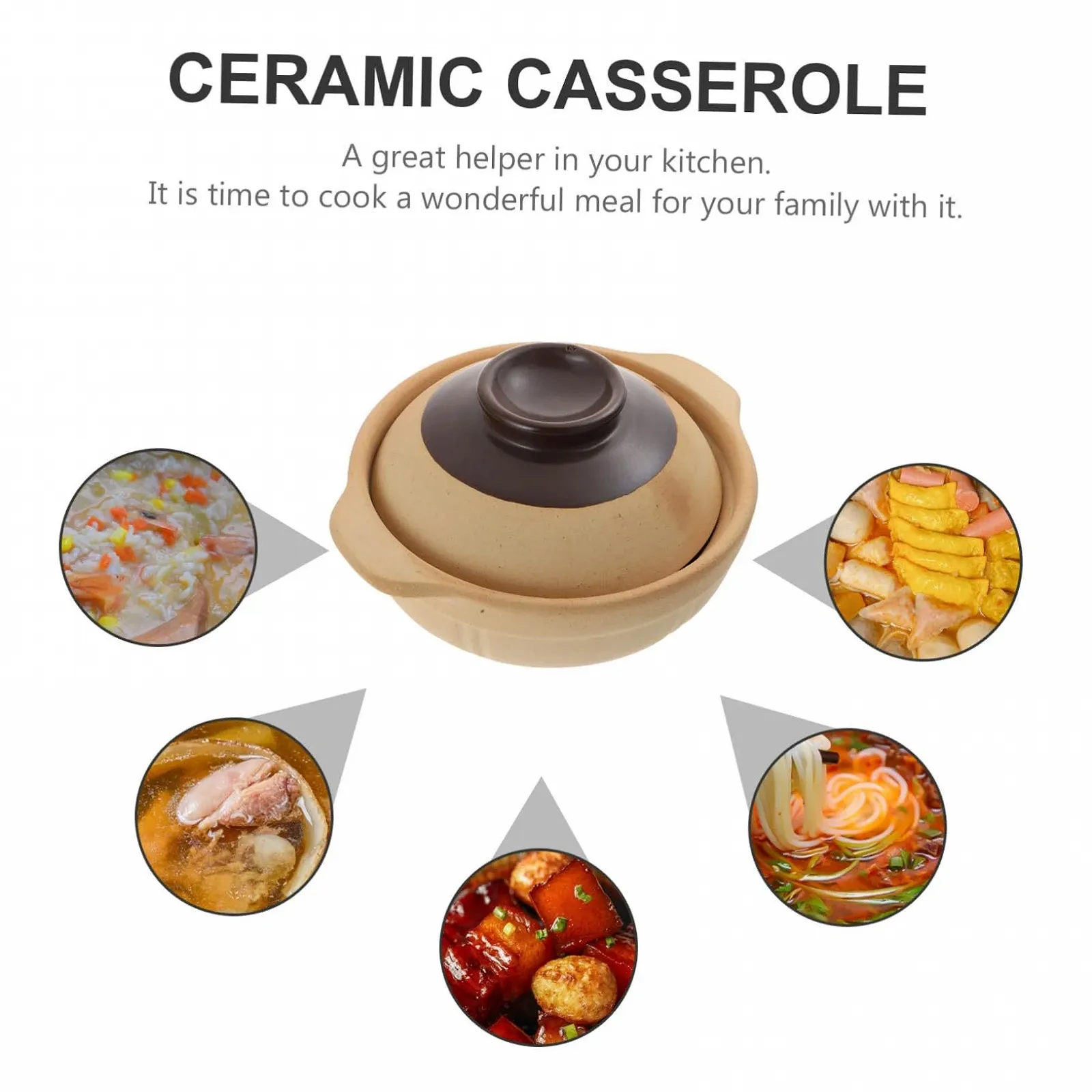 Кастрюля-кокор VALICLUD керамическая с крышкой энергосберегающая термостойкая для плит, фото №8