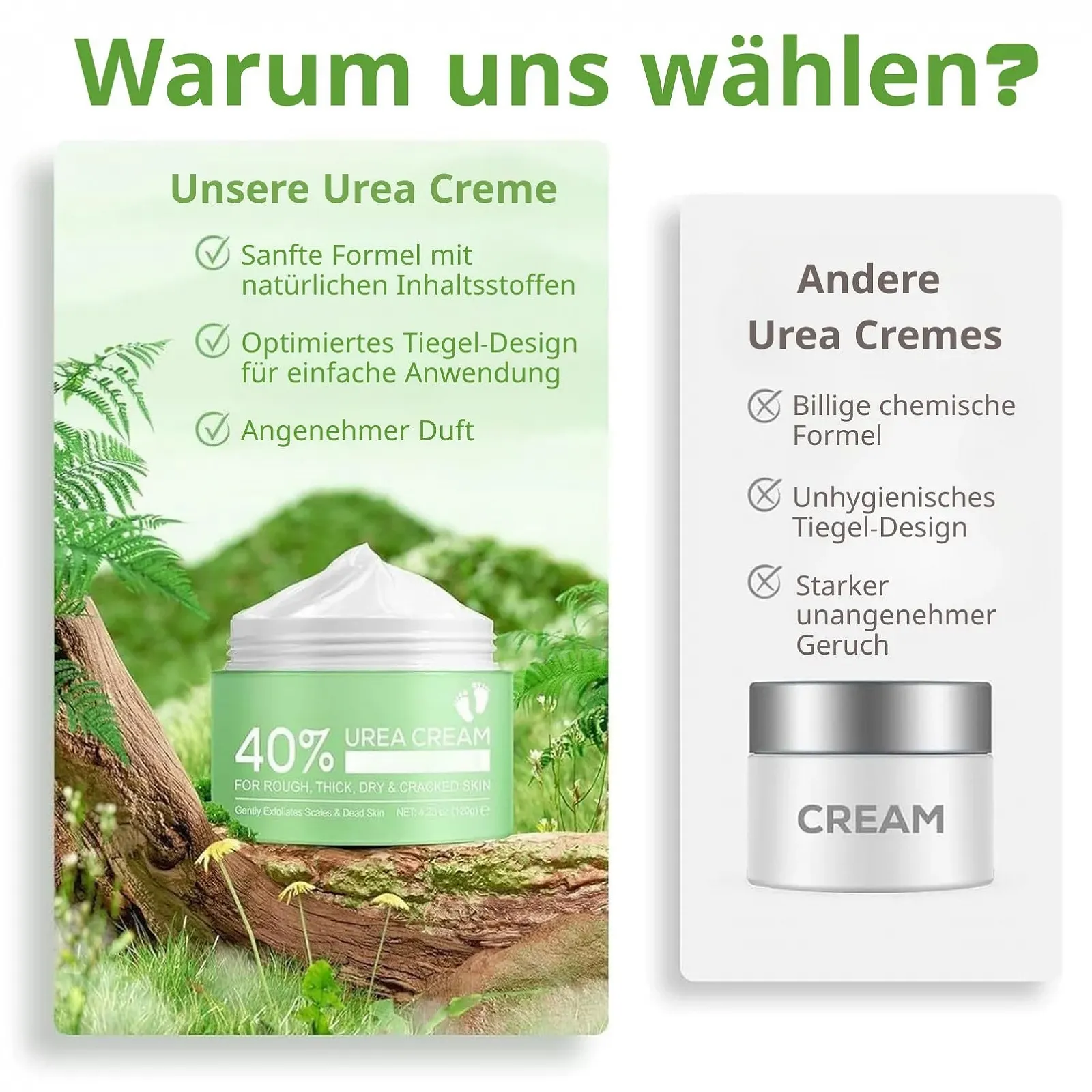 Крем для ног Urea Cream 40% против мозолей алоэ вера масло чайного дерева, фото №4 Крем для ног Urea Cream 40% против мозолей алоэ вера масло чайного дерева, фото №4